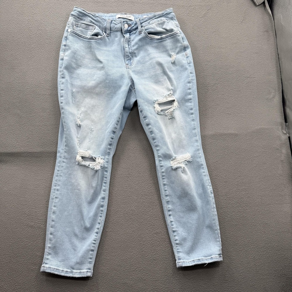 Judy Blue Jeans Womens‎ 14W Blue High Rise Boyfriend Distressed Denim JB8833LT